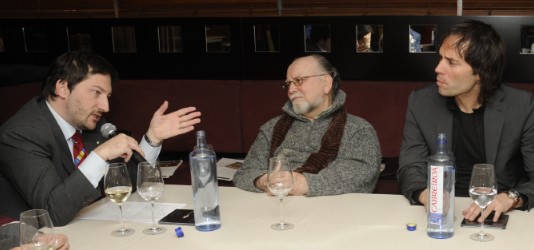 Josep Vicent (d), junto a Víctor Burell (c) y Carmelo di Genaro (i). Manuel Engo