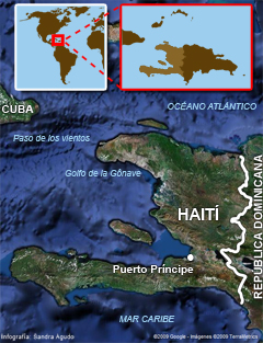 Mapa de Haití.
