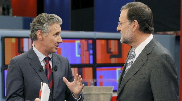 Lorenzo Milá y Mariano Rajoy. Efe