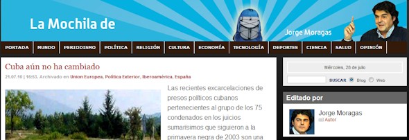 La mochila de Moragas es uno de los blog más populares de los miembros del PP.
