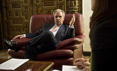 Enrique Múgica, en un momento de la entrevista. Manuel Engo