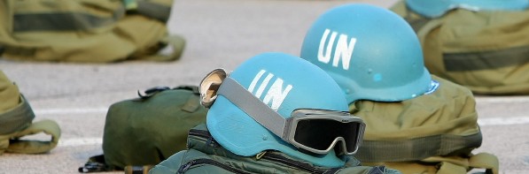 Cascos azules en el aeropuerto de Puerto Príncipe