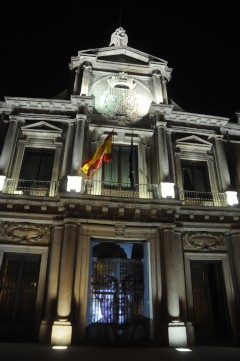 Proyección de una fotografía de Orlando Zapata en el Ministerio de Asuntos Exteriores (Foto: Manuel Engo)