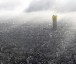 Escenario a partir de un croquis de Frank Gehry para una intervención en el techo de la tour Montparnasse. AJN