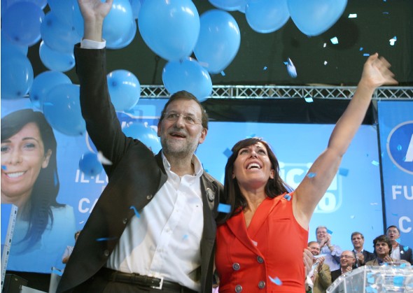 Mariano Rajoy, en el acto de proclamación de Alicia Sánchez-Camacho como candidata del PPC a la Generalitat. Efe