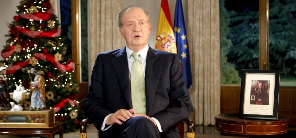 El Rey durante el discurso de Navidad (Efe)