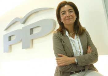 Sandra Moneo, en la sede del PP.