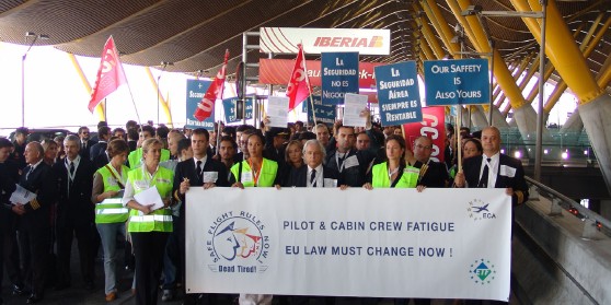 Protesta del <i>Action day</i> en el aeropuerto de Barajas. SEPLA