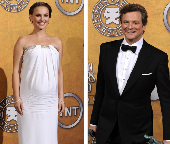 Natalie Portman y Colin Firth durante los premios del Sindicato de Actores de EEUU (Efe)