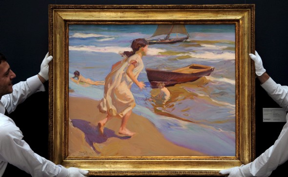 El cuadro de Sorolla, antes de su subasta en Sotheby´s (Efe)