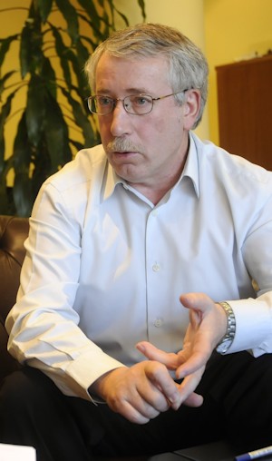 Ignacio Fernández Toxo, en un momento de la entrevista. Manuel Engo