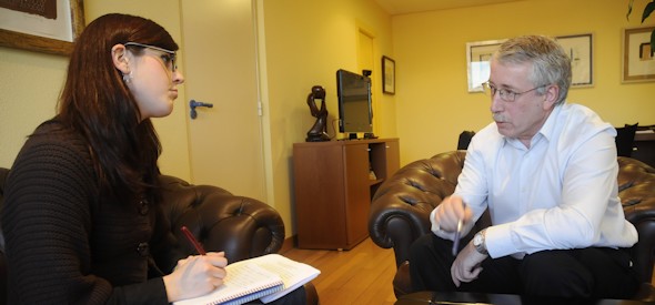 Ignacio Fernández Toxo, en un momento de la entrevista. Manuel Engo