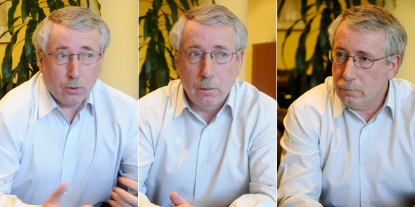 Ignacio Fernández Toxo, en un momento de la entrevista. Manuel Engo