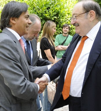 El semiólogo y novelista Umberto Eco en la Fundación Ortega y Gasset (Foto: Manuel Engo)