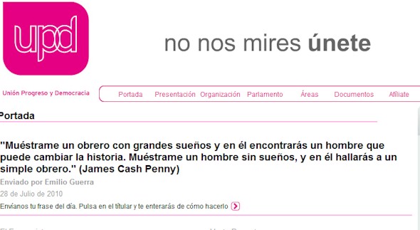 La página de UPyD es la más visitada.