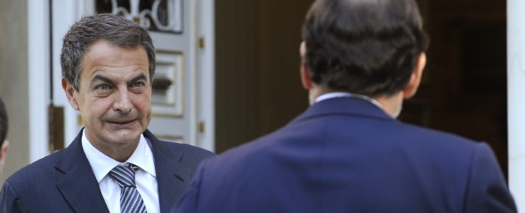 Rodríguez Zapatero recibe en La Moncloa a Rajoy. Efe