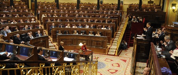 Zapatero interviene en el Hemiciclo. Manuel Engo